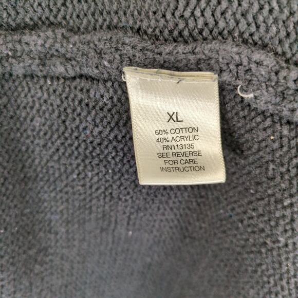 Leo & Nicole Women's XL Black Knit Long Open Cardigan Sweater, Lagenlook Goth - Picture 5 of 6